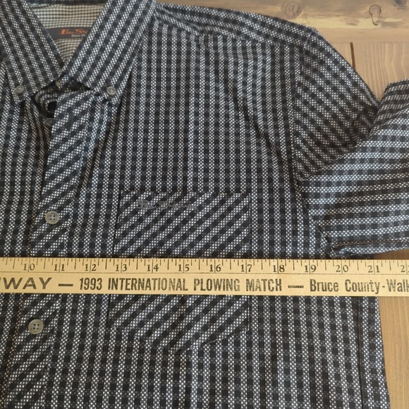 Ben Sherman Black and White Long Sleeve Button Down Shirt SZ M - Picture 9 of 14